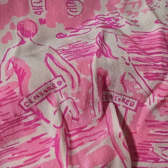 Lilly Pulitzer silk Palm Springs beach nudes swimmers story print dress - Picture 14 of 16